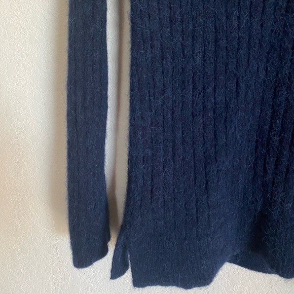 Banana Republic Wool Alpaca Blend Ribbed Eyelash Mock Neck Preppy Sweater XS - Picture 9 of 12
